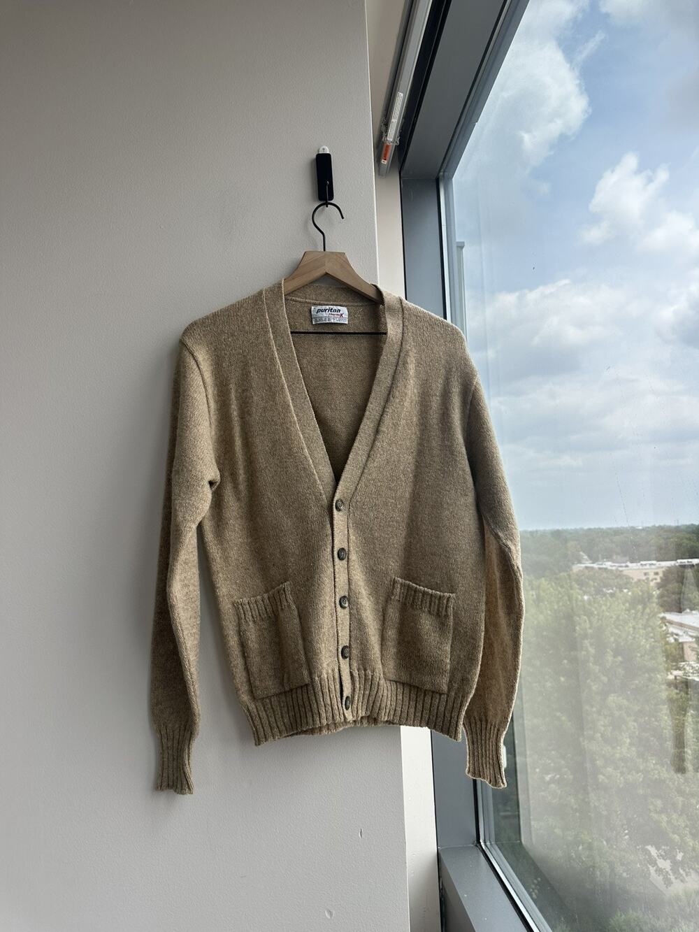 VTG 70s Puritan Kurt Cobain Sweater Mens L Cardigan Thermal X Wool Blend L